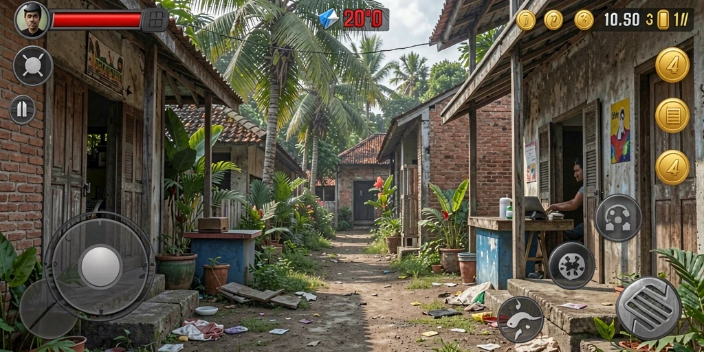 Menunjukkan fitur sosial yang memungkinkan bermain bersama teman.